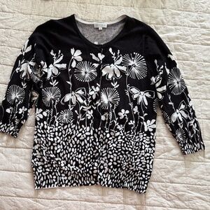 Joseph A black & white spring cardigan size L
